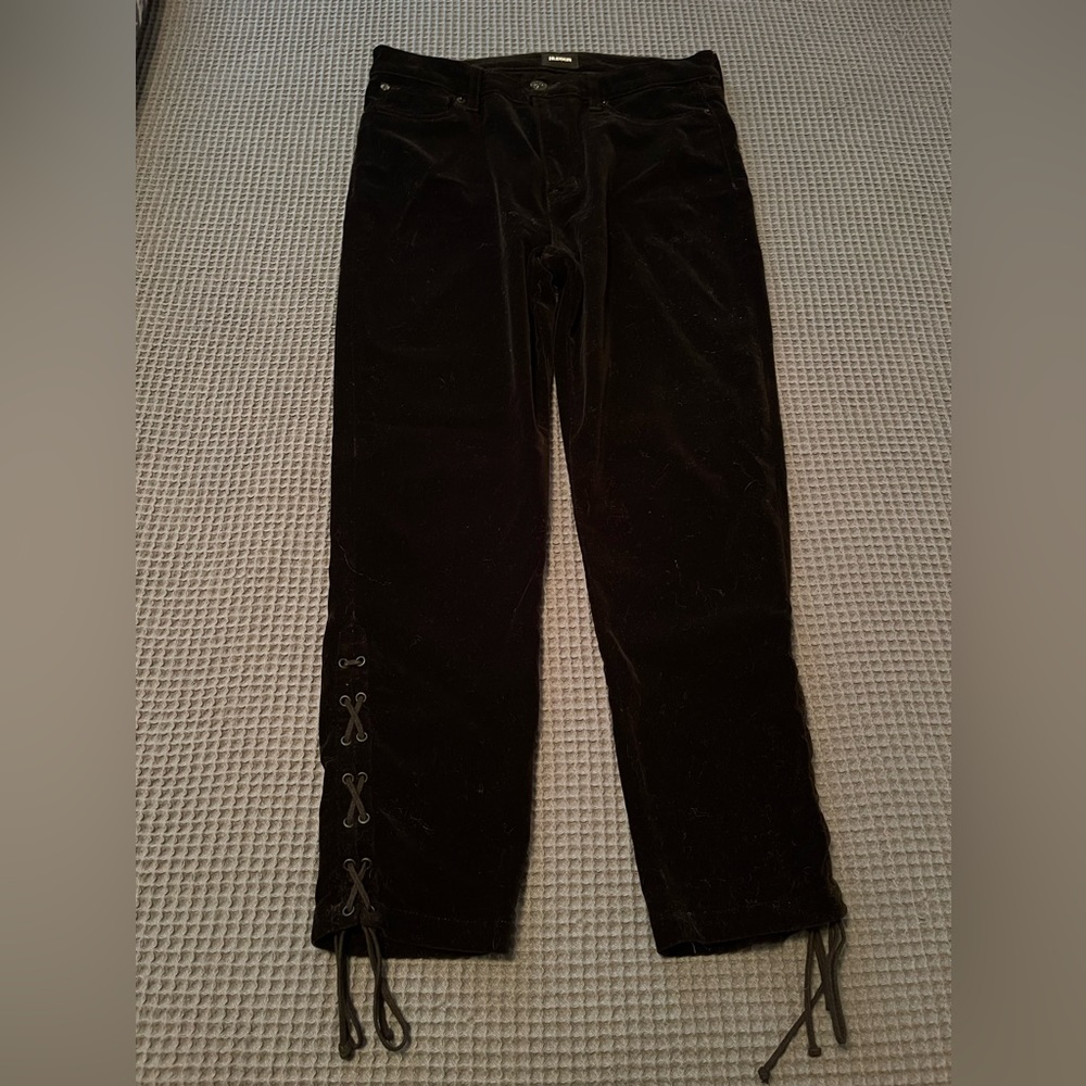 Hudson Black Velvet Jeans Size 30
